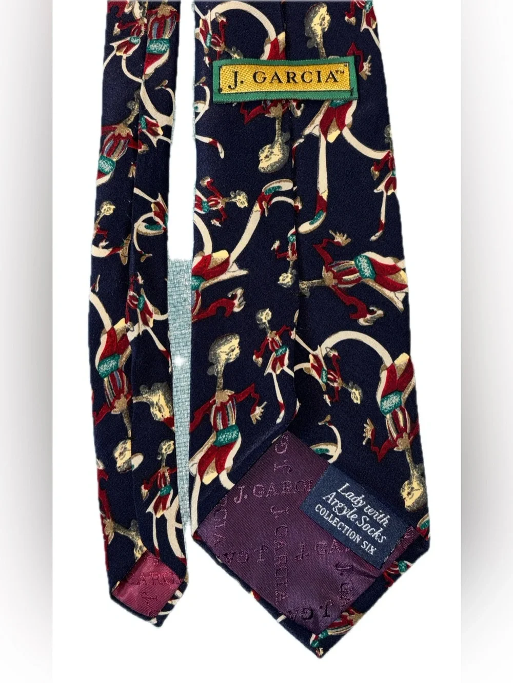 JERRY GARCIA (RIP) Navy Blue “Lady with Argyle Socks” Collection 6 - 100% Silk